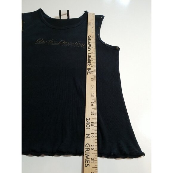 Vintage Harley Davidson Crop Tank Top Black Tag Size M Daytona Beach - Picture 12 of 12